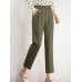 Solid Pocket Pleated Tailored Pants For Women