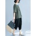 Women army green linen cotton clothes For Women Omychic Tops hooded side open Midi Summer tops