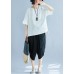 French hooded side open cotton linen clothes fine Inspiration white loose blouse Summer