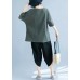 Women army green linen cotton clothes For Women Omychic Tops hooded side open Midi Summer tops