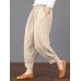 Solid Elastic Waist Pocket Pants For Women