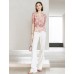 Tie Dye V-Neck Wrap Elbow Sleeve Top