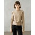 Ruched Slim Fit Mock Neck Long-Sleeve Knit Top