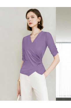 V-Neck Wrap Ribbed Top