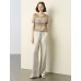 Colorful Striped Short Sleeve Knit Top