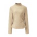 Ruched Slim Fit Mock Neck Long-Sleeve Knit Top