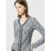 Gray V-Neck Slim Fit Long-Sleeve Knit Top