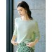 Sage Green Tencel-Linen Blend Sequin Knit Top Sage Green Tencel-Linen Blend Sequin Knit Top
