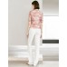Tie Dye V-Neck Wrap Elbow Sleeve Top