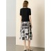 Black Contrast Trim Button Placket Knit Top