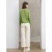 Ribbed Pattern Long Sleeve Knit Top