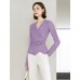 V-Neck Ruched Waist Long Sleeve Top