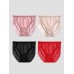4Pcs Sexy Lace Silk Jersey Panties for Women (Bra NOT Included)