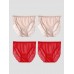 4Pcs Sexy Lace Silk Jersey Panties for Women (Bra NOT Included)