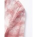 Tie Dye V-Neck Wrap Elbow Sleeve Top
