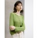 Ribbed Pattern Long Sleeve Knit Top