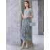 Wavy Openwork Tencel Linen Henley Knit Top