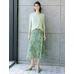 Sage Green Tencel-Linen Blend Sequin Knit Top Sage Green Tencel-Linen Blend Sequin Knit Top