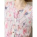 Ethereal Artistic Print Single-Breasted Viscose Top Ethereal Artistic Print Single-Breasted Viscose Top