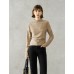 Ruched Slim Fit Mock Neck Long-Sleeve Knit Top