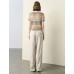 Colorful Striped Short Sleeve Knit Top