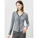 Gray V-Neck Slim Fit Long-Sleeve Knit Top