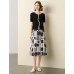 Black Contrast Trim Button Placket Knit Top