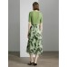 Leaf Green Ribbed V-Neck Layered Knit Top