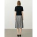 Black Contrast Trim Short Sleeve Knit Top
