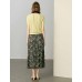 Pale Yellow Tencel Pearl Trim Knit Cardigan