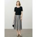 Black Contrast Trim Short Sleeve Knit Top