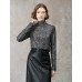 All-Over Sequin Turtleneck Long-Sleeve Top