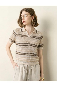 The Effortless Pointelle Stripe Polo