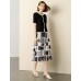 Black Contrast Trim Button Placket Knit Top