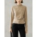 Ruched Slim Fit Mock Neck Long-Sleeve Knit Top
