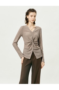 Twisted-Front Knit Top